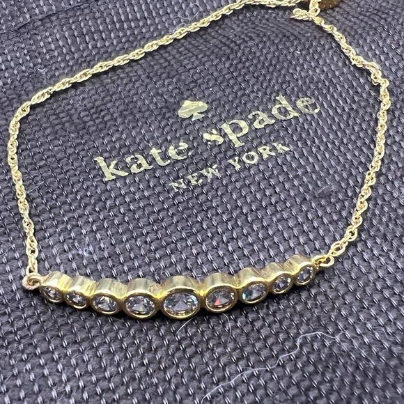 KATE Spade Bezel Set Crystal Bracelet Adjustable Like New - Picture 2 of 9